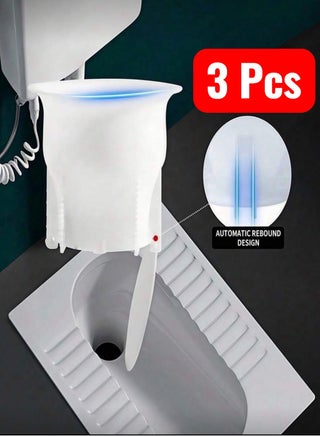 3-piece toilet seat stopper set, toilet seat splashback, toilet seat stopper, for bathroom, for toilet, prevents odors, and improves appearance. - view 2